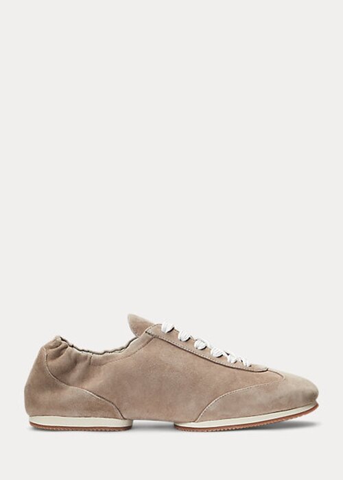 Šedé dámské tenisky Ralph Lauren The Suede Pony Ballerina Šedé dámské tenisky Ralph Lauren The Suede Pony Ballerina