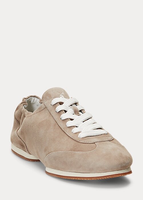 Šedé dámské tenisky Ralph Lauren The Suede Pony Ballerina Šedé dámské tenisky Ralph Lauren The Suede Pony Ballerina