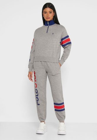 Šedé dámské tepláky Ralph Lauren Logo Joggers