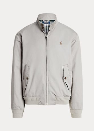 Šedé pánské bavlněné keprové bundy Ralph Lauren