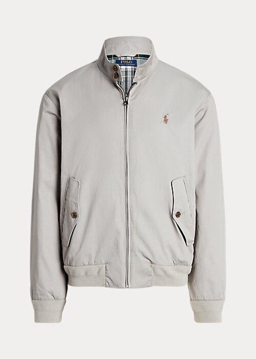 Šedé pánské bavlněné keprové bundy Ralph Lauren Šedé pánské bavlněné keprové bundy Ralph Lauren