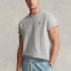 Šedá pánská dresová trička Ralph Lauren Classic Fit těžké váhy