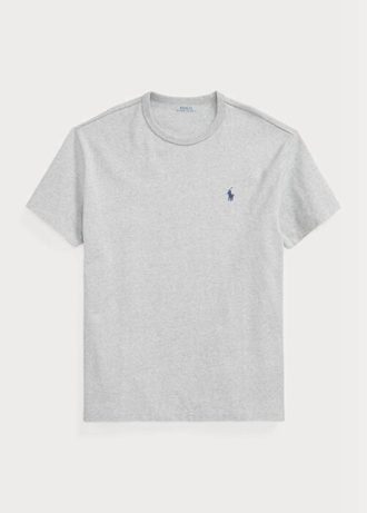Šedá pánská dresová trička Ralph Lauren Classic Fit těžké váhy