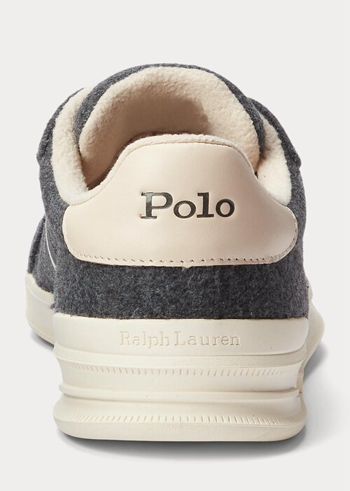Šedé pánské flanelové tenisky Ralph Lauren Heritage Court II Šedé pánské flanelové tenisky Ralph Lauren Heritage Court II