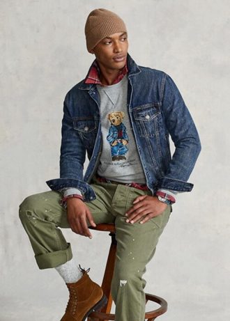 Černá pánská svetrová mikina Ralph Lauren s dvojitým úpletem