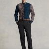 Šedé pánské kalhoty Slim Fit vlněné keprové kalhoty Ralph Lauren