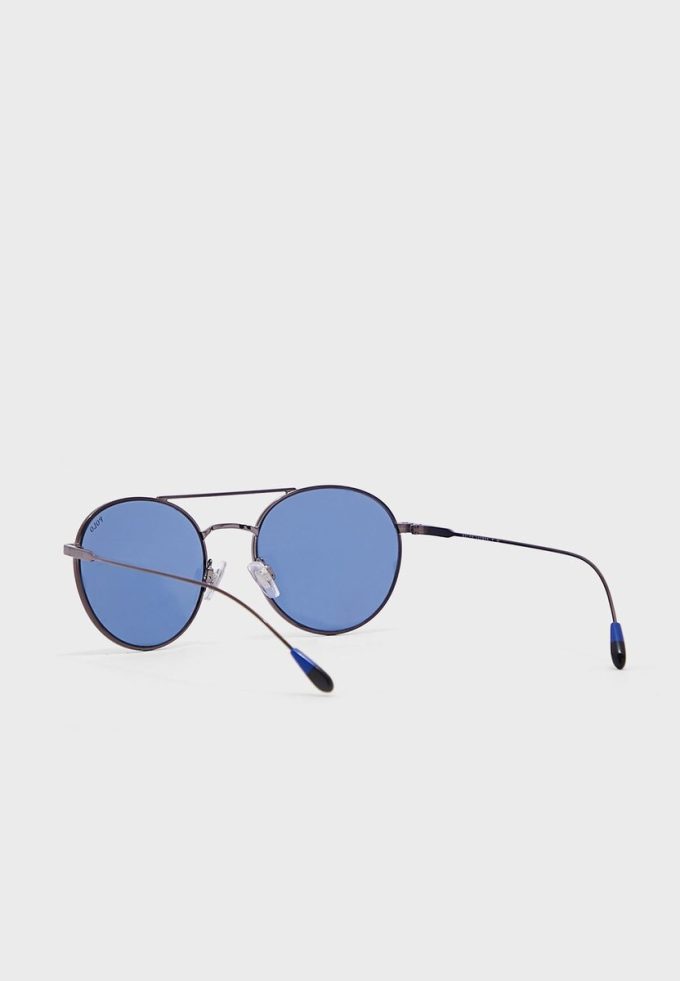 Šedé pánské kulaté sluneční brýle Ralph Lauren 0Ph3136