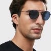 Šedé pánské kulaté sluneční brýle Ralph Lauren 0Ph3136