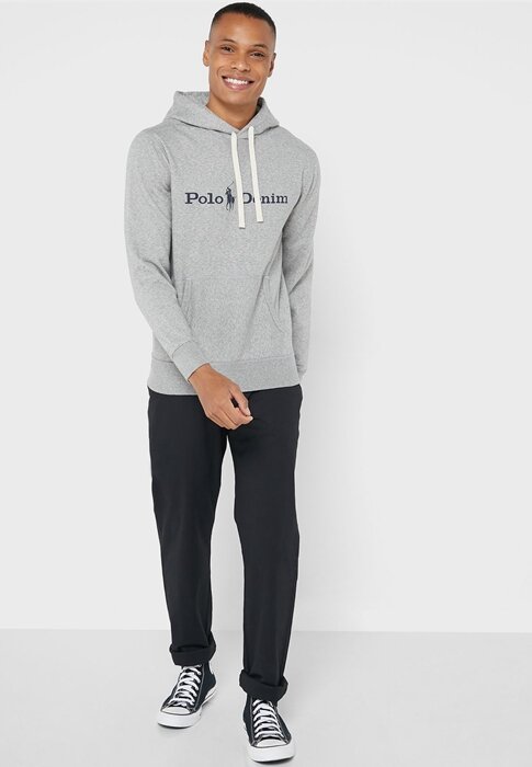 Šedá pánská mikina s logem Ralph Lauren Šedá pánská mikina s logem Ralph Lauren