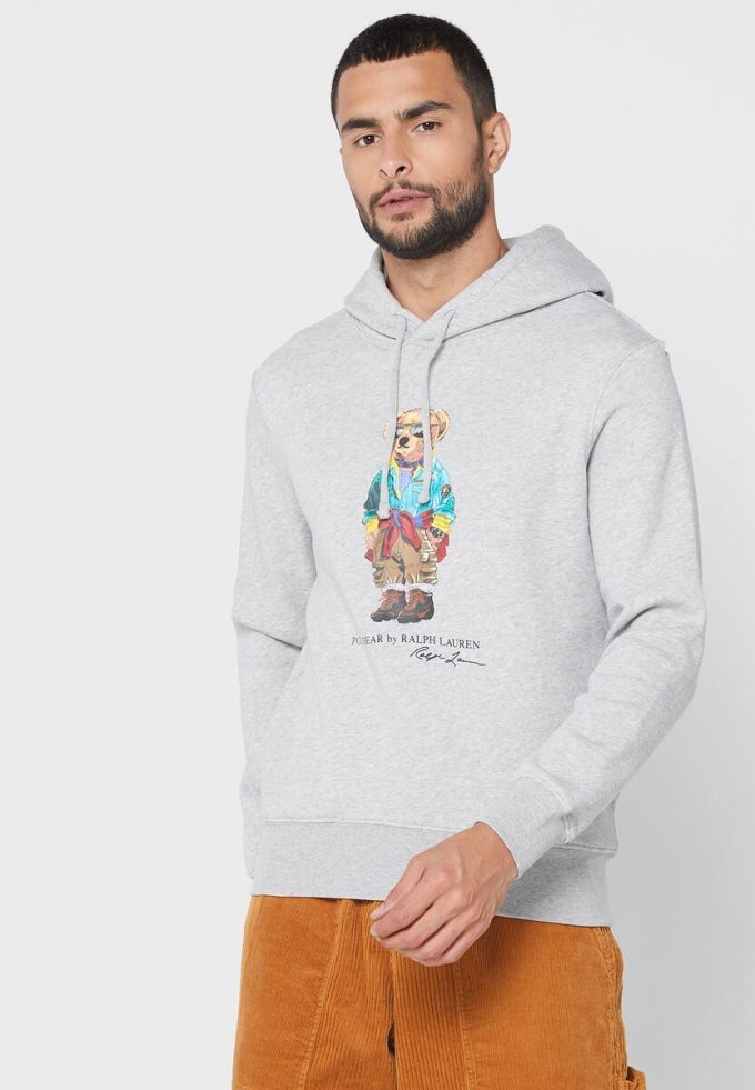 Šedá pánská mikina s potiskem Ralph Lauren