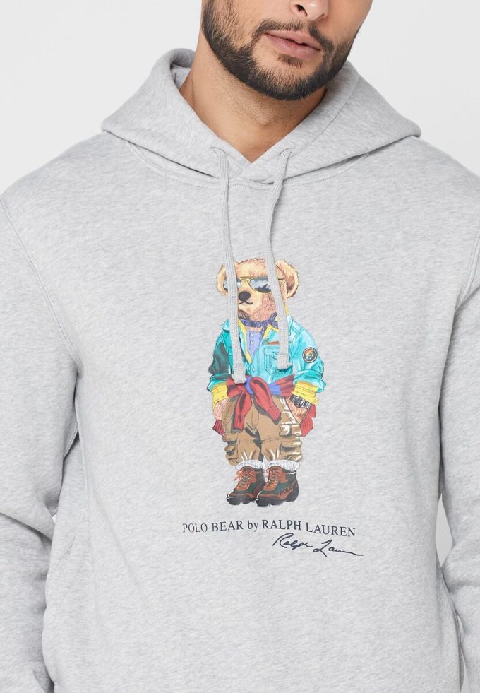 Šedá pánská mikina s potiskem Ralph Lauren
