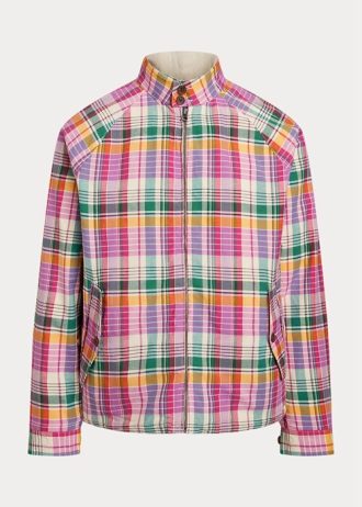 Šedé pánské oboustranné bundy Madras-Twill Ralph Lauren