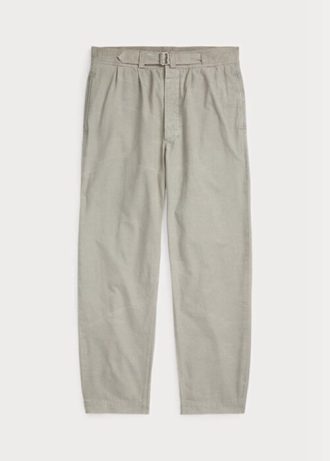 Šedé pánské plátěné kalhoty Ralph Lauren plisované Baggy Fit
