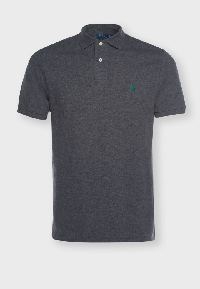 Šedé pánské polokošile Ralph Lauren Basic Mesh