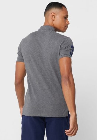 Šedé pánské polokošile Ralph Lauren s vyšívaným logem Šedé pánské polokošile Ralph Lauren s vyšívaným logem