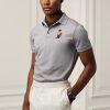 Šedé pánské polokošile Slim Fit Bear na zakázku Ralph Lauren Šedé pánské polokošile Slim Fit Bear na zakázku Ralph Lauren