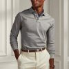Šedé pánské polokošile Slim Fit Pique Ralph Lauren Custom