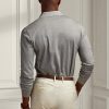 Šedé pánské polokošile Slim Fit Pique Ralph Lauren Custom