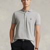 Šedé pánské polokošile Slim Fit Stretch Mesh Ralph Lauren Custom