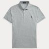 Šedé pánské polokošile Slim Fit Stretch Mesh Ralph Lauren Custom