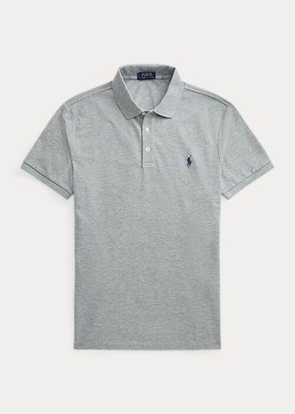 Šedé pánské polokošile Slim Fit Stretch Mesh Ralph Lauren Custom Šedé pánské polokošile Slim Fit Stretch Mesh Ralph Lauren Custom
