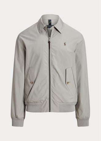 Šedé pánské sbalitelné vodoodpudivé bundy Ralph Lauren