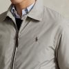 Šedé pánské sbalitelné vodoodpudivé bundy Ralph Lauren