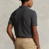 Šedé pánské Slim Fit Mesh Polo košile Ralph Lauren Custom Šedé pánské Slim Fit Mesh Polo košile Ralph Lauren Custom