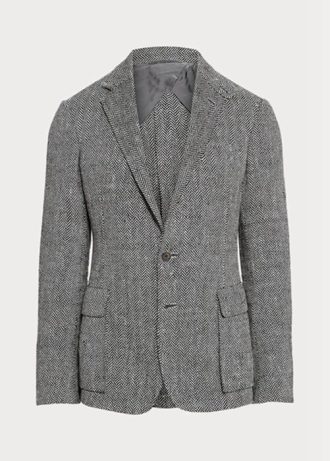 Šedé pánské sportovní blejzry Ralph Lauren Kent ručně vyráběné s rybí kostí Šedé pánské sportovní blejzry Ralph Lauren Kent ručně vyráběné s rybí kostí
