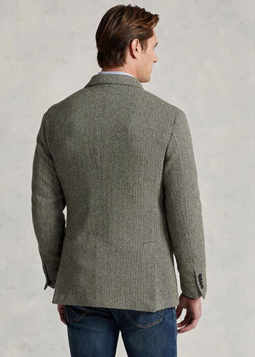 Šedé pánské sportovní blejzry Ralph Lauren Polo měkké rybí kosti Šedé pánské sportovní blejzry Ralph Lauren Polo měkké rybí kosti