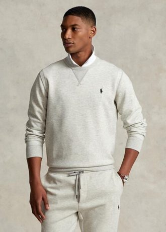 Šedá pánská svetrová mikina Ralph Lauren s dvojitým úpletem