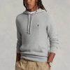 Šedé pánské svetry Ralph Lauren z bavlny s texturou a kapucí Šedé pánské svetry Ralph Lauren z bavlny s texturou a kapucí