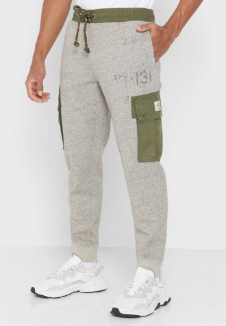 Šedé pánské tepláky Ralph Lauren s potiskem