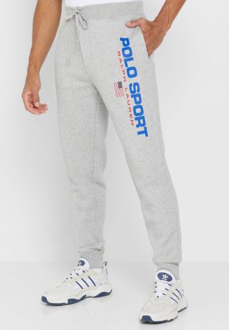 Šedé pánské tepláky s logem Ralph Lauren