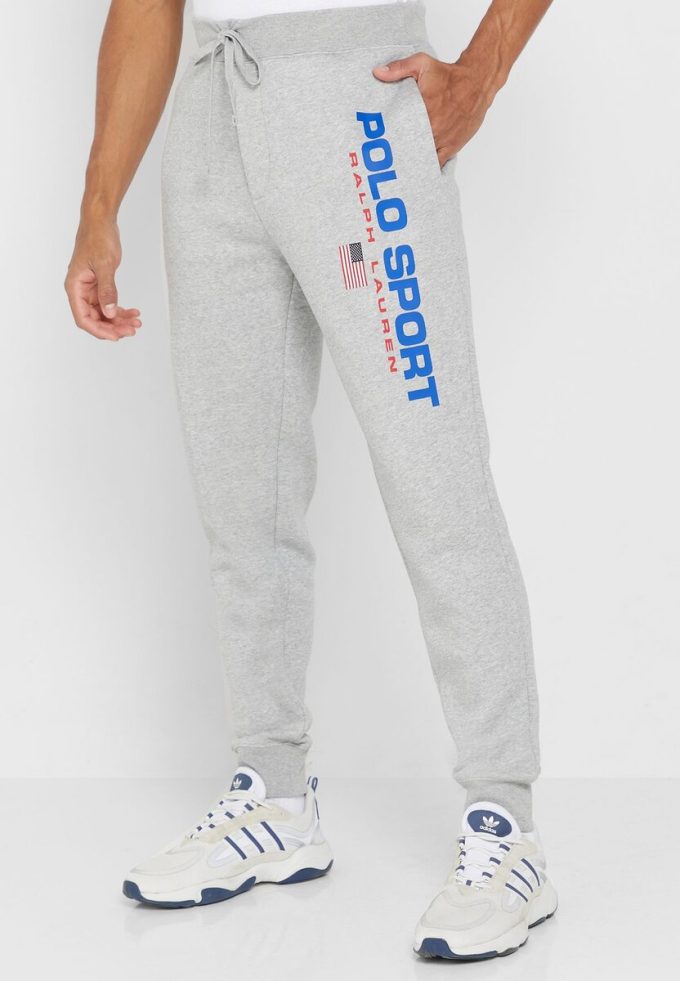 Šedé pánské tepláky s logem Ralph Lauren Šedé pánské tepláky s logem Ralph Lauren