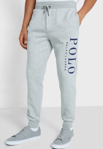Šedé pánské tepláky s logem Ralph Lauren