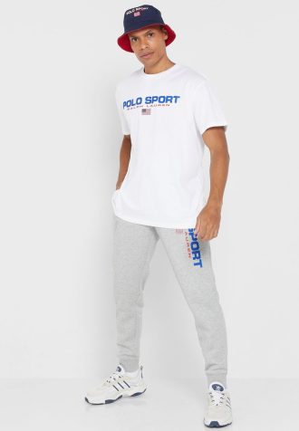 Šedé pánské tepláky s logem Ralph Lauren