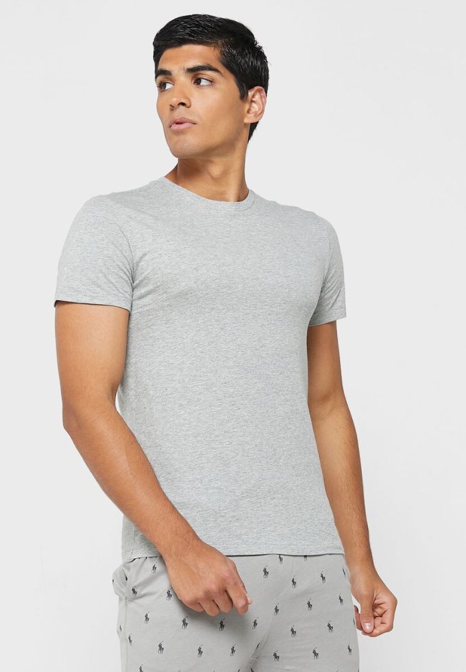 Šedá pánská trička Ralph Lauren 3 Pack Assorted Crew Neck