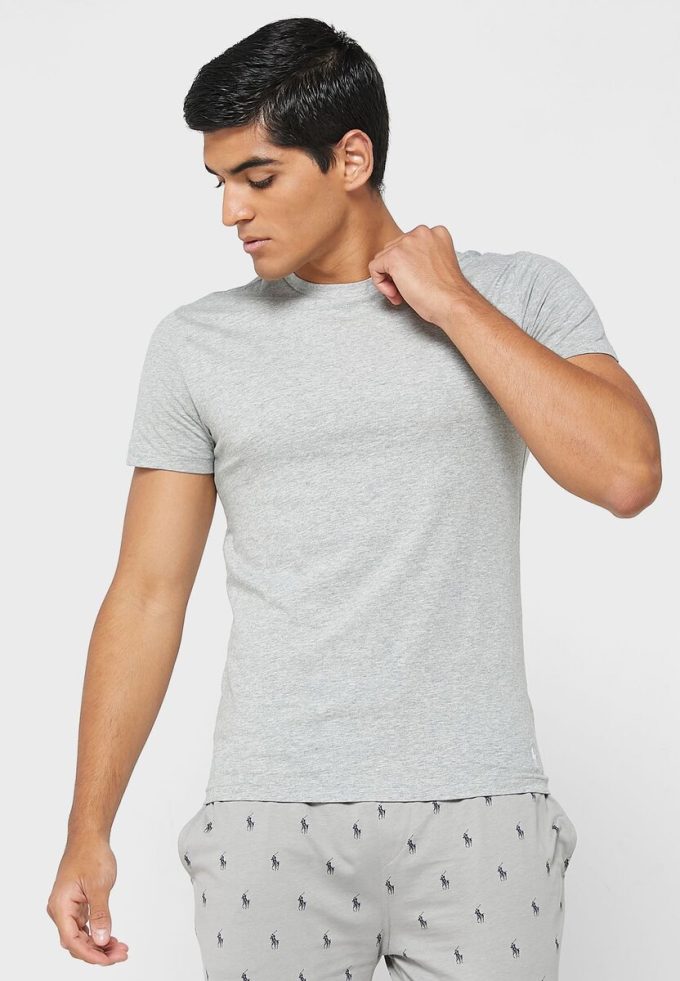 Šedá pánská trička Ralph Lauren 3 Pack Assorted Crew Neck