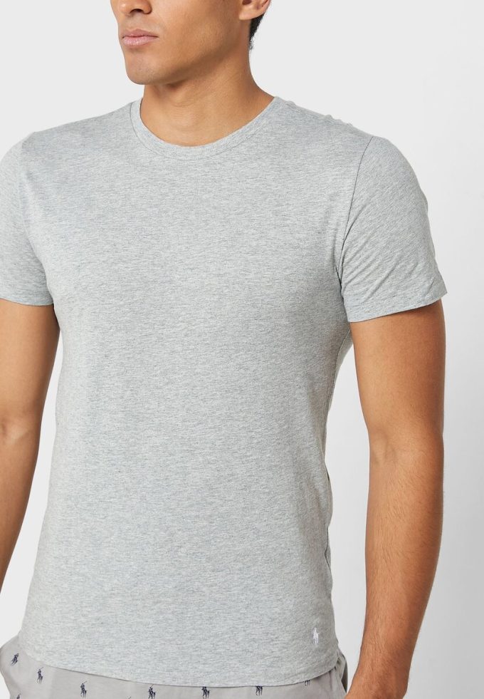 Šedá pánská trička Ralph Lauren 3 Pack Assorted Crew Neck
