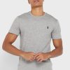Šedá pánská trička Ralph Lauren Essential Crew Neck