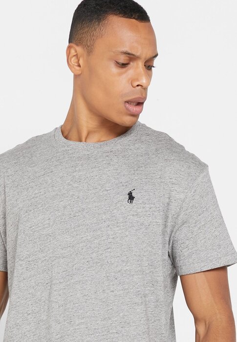 Šedá pánská trička Ralph Lauren Essential Crew Neck Šedá pánská trička Ralph Lauren Essential Crew Neck