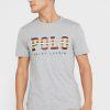 Šedá pánská trička Ralph Lauren Logo Crew Neck