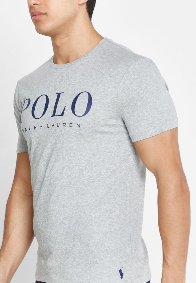 Šedá pánská trička Ralph Lauren Logo Crew Neck Šedá pánská trička Ralph Lauren Logo Crew Neck