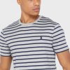 Šedá pánská trička Ralph Lauren s pruhovaným výstřihem