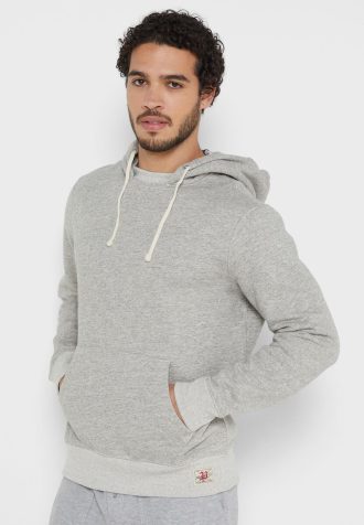 Šedá pánská základní mikina s kapucí Ralph Lauren