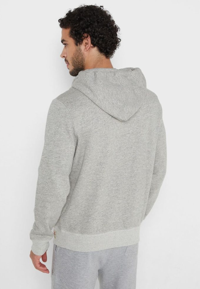 Šedá pánská základní mikina s kapucí Ralph Lauren