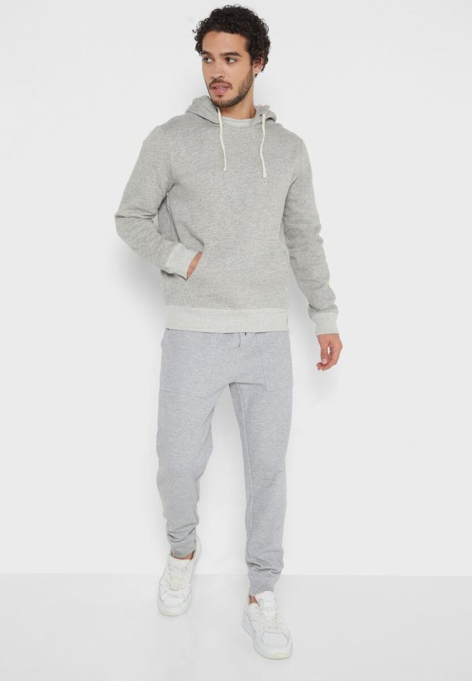 Šedá pánská základní mikina s kapucí Ralph Lauren