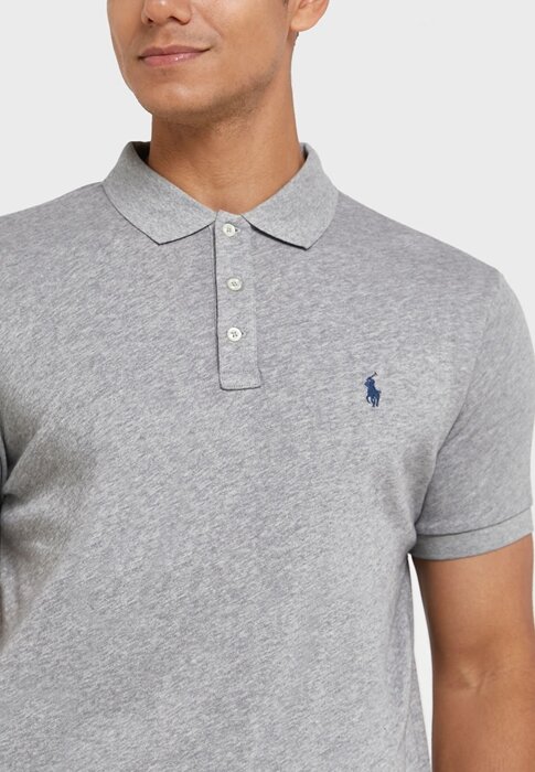 Šedé pánské základní polokošile Ralph Lauren Šedé pánské základní polokošile Ralph Lauren