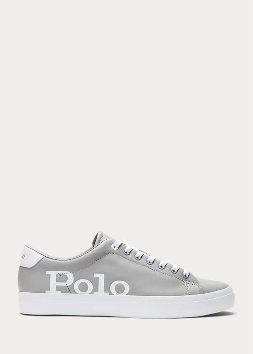 Šedo/bílé pánské kožené tenisky Ralph Lauren Longwood Logo Šedo/bílé pánské kožené tenisky Ralph Lauren Longwood Logo
